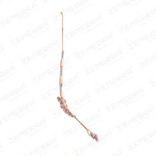 Lavish 14K Rose Gold Diamond Floral Amehtyst Necklace Set Sarafa Bazar India