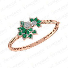 Lavish 14K Rose Gold Diamond Floral Bracelets Sarafa Bazar India