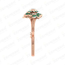 Lavish 14K Rose Gold Diamond Floral Bracelets Sarafa Bazar India