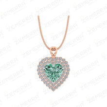 Lavish 14K Rose Gold Diamond Hearts Shape Pendant Set Sarafa Bazar India