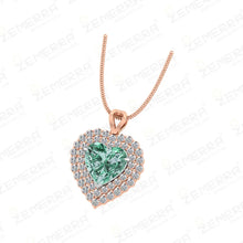 Lavish 14K Rose Gold Diamond Hearts Shape Pendant Set Sarafa Bazar India