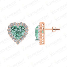 Lavish 14K Rose Gold Diamond Hearts Shape Pendant Set Sarafa Bazar India