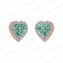 Lavish 14K Rose Gold Diamond Hearts Shape Pendant Set Sarafa Bazar India