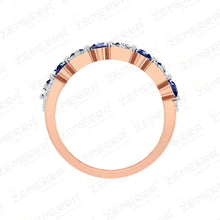 Lavish 14K Rose Gold Diamond Pears Cut Band Ring Sarafa Bazar India