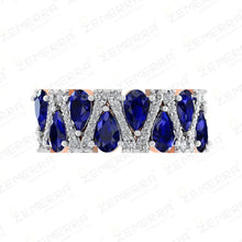 Lavish 14K Rose Gold Diamond Pears Cut Band Ring Sarafa Bazar India