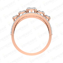 Lavish 14K Rose Gold Diamond Ruby Baguette Stone Cluster Ring Sarafa Bazar India