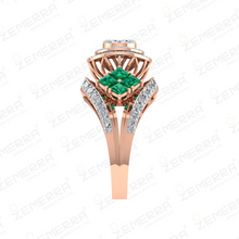 Hot-selling 14K Rose Gold Diamond Statement Cluster Ring Sarafa Bazar India