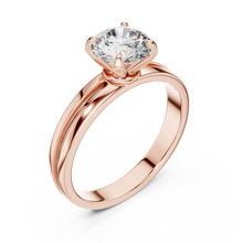 Round Cut Lab Grown Diamond Women's Ring 9Kt Rose Gold LR-5 Sarafa Bazar India