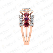 14K Rose Gold Diamond Halo Engagement Ring Sarafa Bazar India