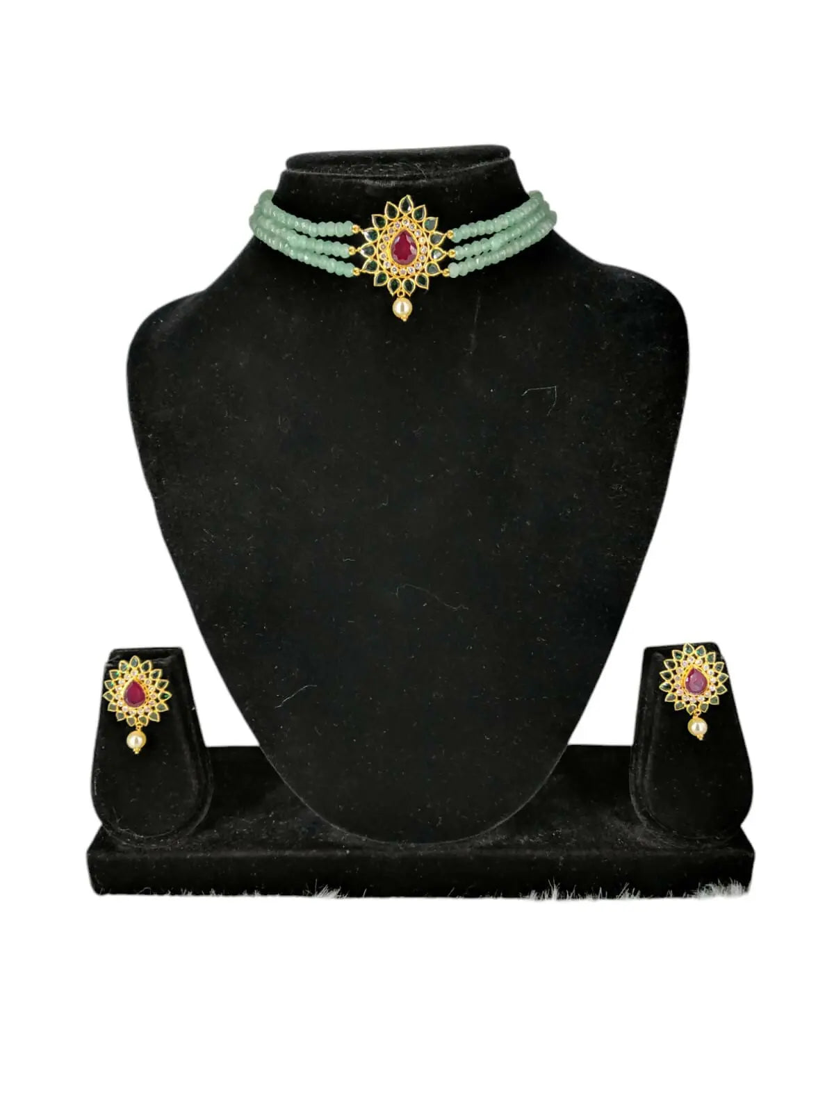 Light Weight CZ Polki Chick Set Sarafa Bazar India