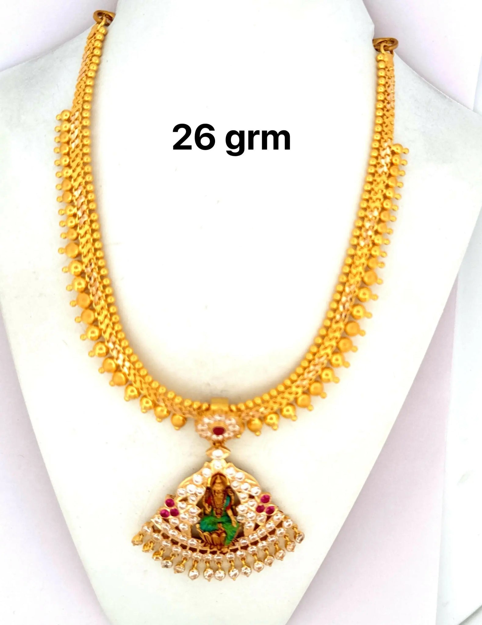 Light Weight Gold Stone Necklace Sarafa Bazar India