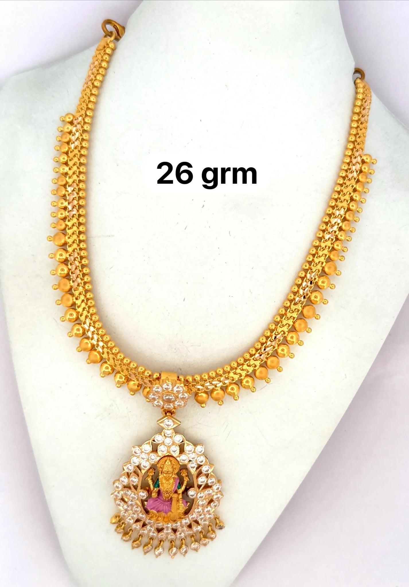 Light Weight Gold Stone Necklace Sarafa Bazar India