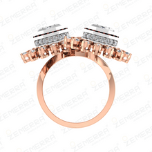 14K Gold Diamond Cocktail Ring a Double Floral Design Sarafa Bazar India