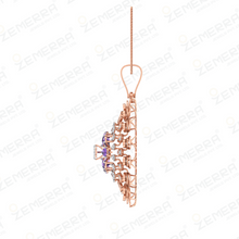 14k Rose Gold Diamond Floral Design Pendant Set Sarafa Bazar India