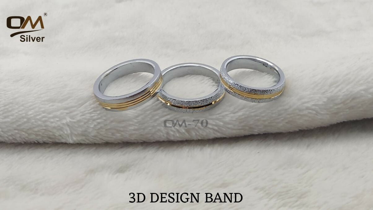 Silver Gold Plated 3D Design Band Sarafa Bazar India