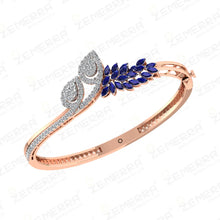 Luxurious 14K Gold Diamond Bracelet With Blue Sapphire Stone Sarafa Bazar India