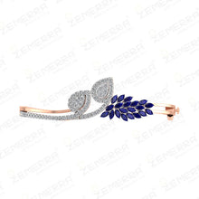 Luxurious 14K Gold Diamond Bracelet With Blue Sapphire Stone Sarafa Bazar India