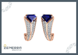 Luxurious 14KT Rose Gold Diamond Bali Fine Jewelry Sarafa Bazar India