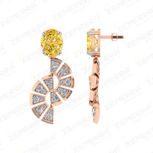 Luxury 14K Gold Diamond Dangle Earrings Sarafa Bazar India