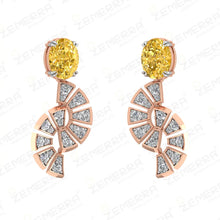 Luxury 14K Gold Diamond Dangle Earrings Sarafa Bazar India