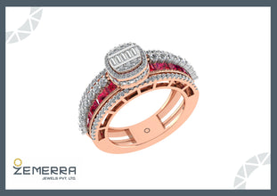 Luxury 14K Gold Diamond Rings Sarafa Bazar India