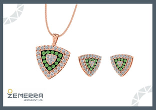 Luxury 14K Gold Pendant Set for Women Sarafa Bazar India