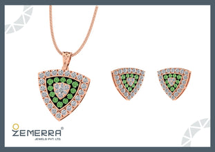 Luxury 14K Gold Pendant Set for Women Sarafa Bazar India