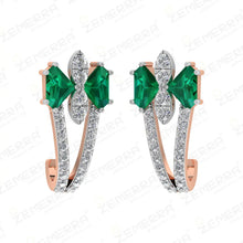 Luxury 14K Rose Gold Diamond Bali For Women Sarafa Bazar India