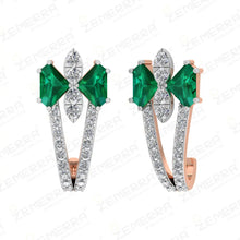 Luxury 14K Rose Gold Diamond Bali For Women Sarafa Bazar India