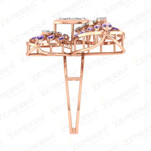 Luxury 14K Rose Gold Diamond Butterfly Ring for Women Designer Jewelry Sarafa Bazar India