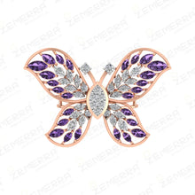 Luxury 14K Rose Gold Diamond Butterfly Ring for Women Designer Jewelry Sarafa Bazar India