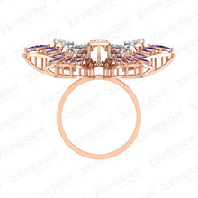 Luxury 14K Rose Gold Diamond Butterfly Ring for Women Designer Jewelry Sarafa Bazar India