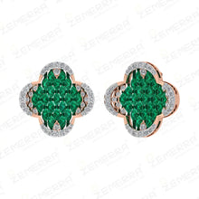 Luxury 14K Rose Gold Diamond Clover Leaf Pendant Set New Design Sarafa Bazar India