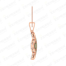 Luxury 14K Rose Gold Diamond Clover Leaf Pendant Set New Design Sarafa Bazar India