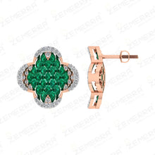 Luxury 14K Rose Gold Diamond Clover Leaf Pendant Set New Design Sarafa Bazar India
