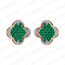 Luxury 14K Rose Gold Diamond Clover Leaf Pendant Set New Design Sarafa Bazar India
