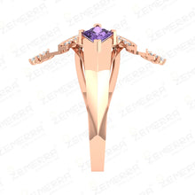 Luxury 14K Rose Gold Diamond Crescent Moon Statement Ring Design Sarafa Bazar India