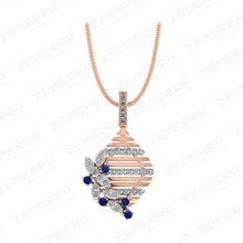 Luxury 14K Rose Gold Diamond Pendant Set-New Design Sarafa Bazar India