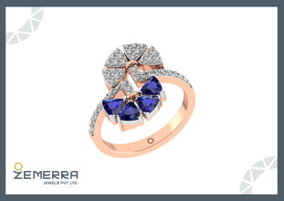 Luxury 14K Rose Gold Diamond Rings Collection Sarafa Bazar India