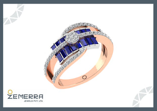 Luxury 14K Rose Gold Diamond Rings for Women Sarafa Bazar India