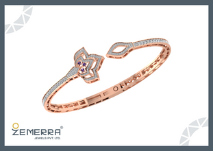 Dazzling Diamond Floral Patterned Bracelet In 14K Gold Sarafa Bazar India