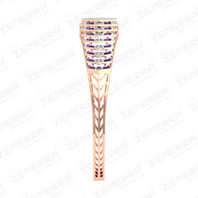 14K Gold Geometric Diamond Amethyst Open Bangle Bracelet Sarafa Bazar India