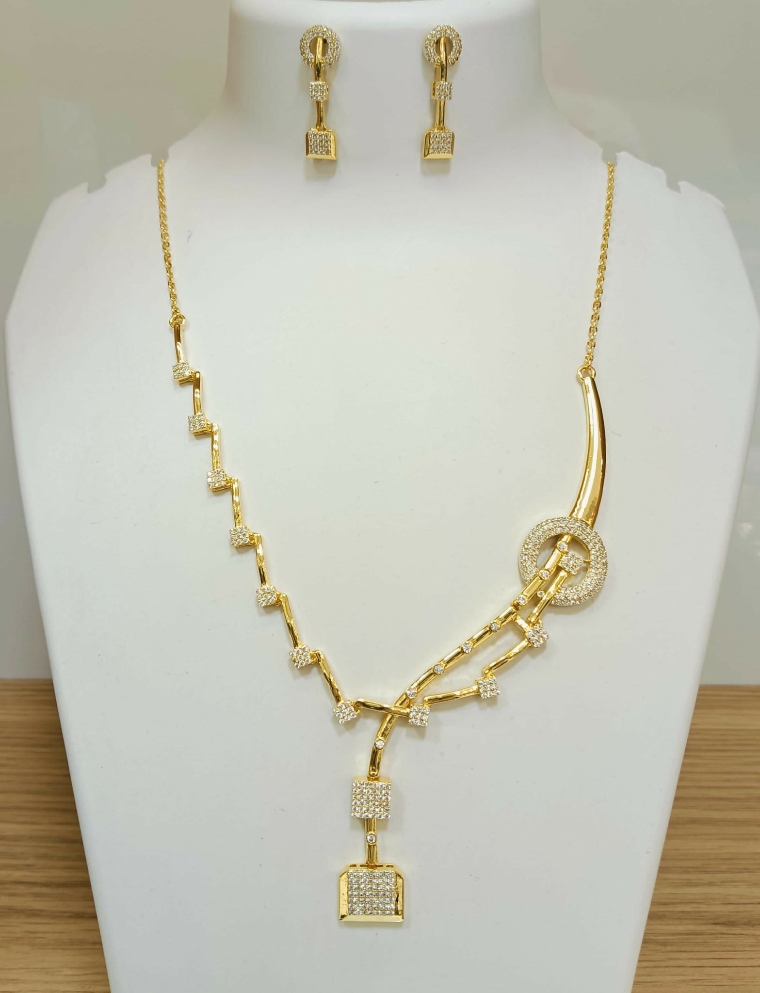 925 Silver Gold Plated Necklace Sarafa Bazar India