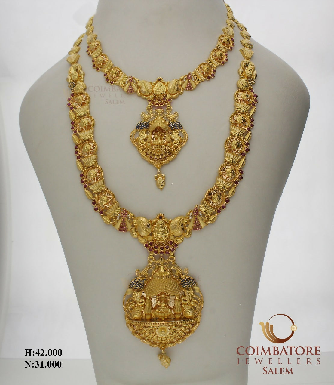 Casting Fusion Necklace & Long Set Sarafa Bazar India