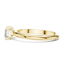 Emerald Cut Lab Grown Diamond Women's Ring 9Kt Yellow Gold LR-71 Sarafa Bazar India