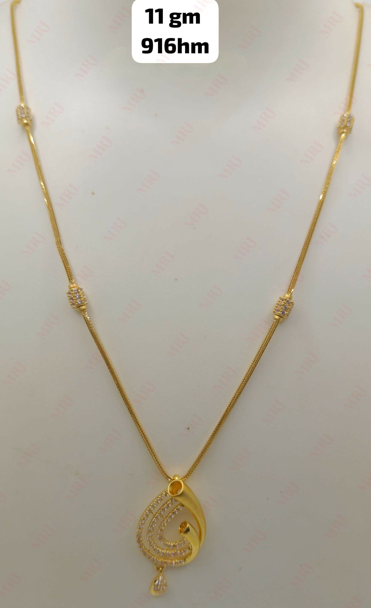 22kt CZ Chain Set Sarafa Bazar India