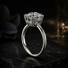 Oval Cut Lab Grown Diamond Women's Ring 9Kt White Gold LR-66 Sarafa Bazar India