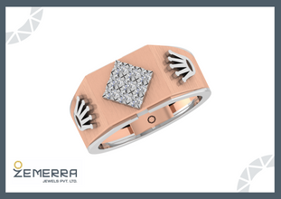 14K Rose Gold Diamond Studded Men's Rings