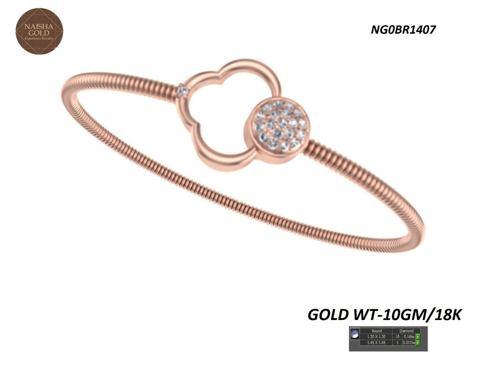 18kt Rose Gold Ladies Bracelets Sarafa Bazar India