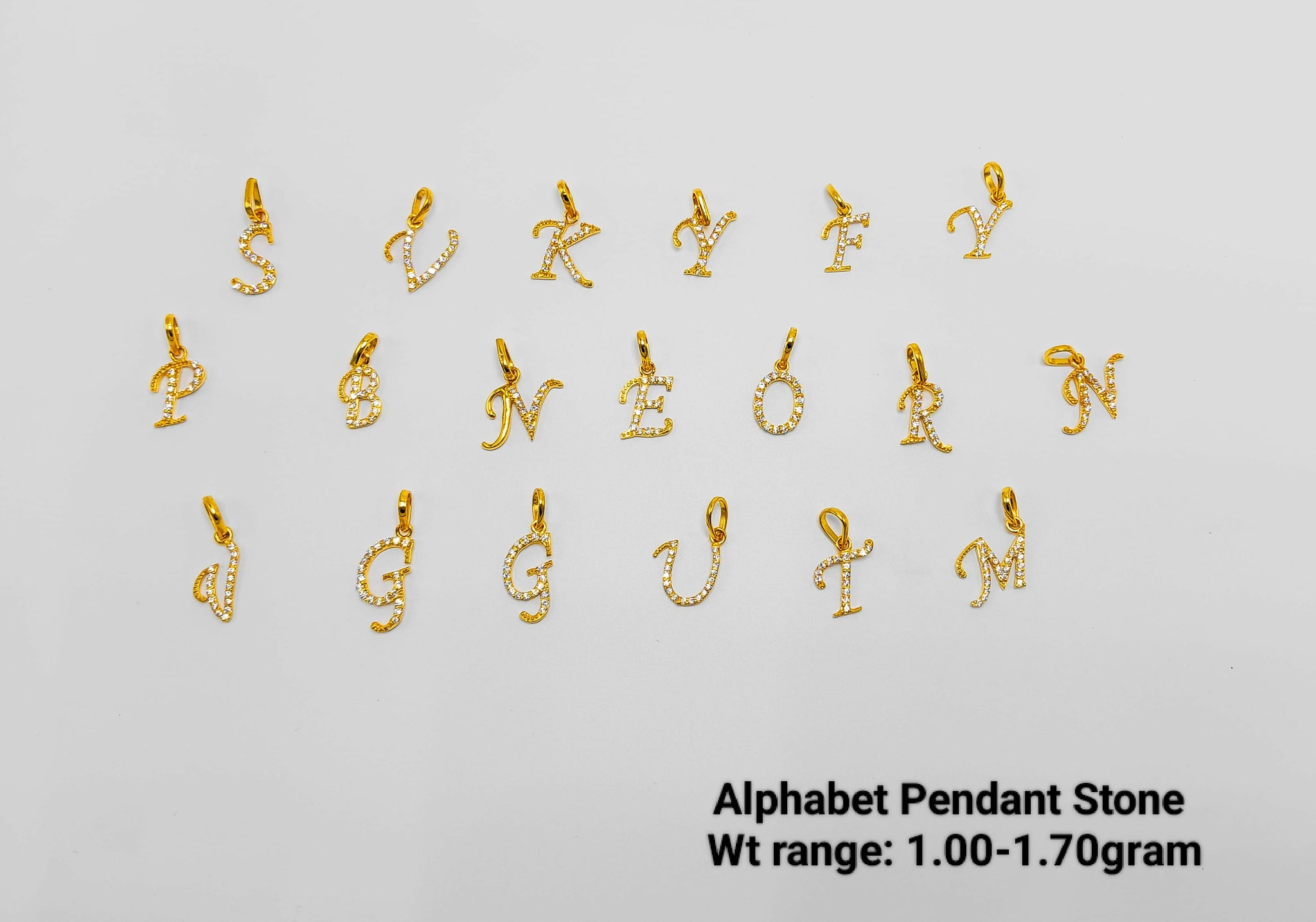 Alphabet Pendant Stone Sarafa Bazar India